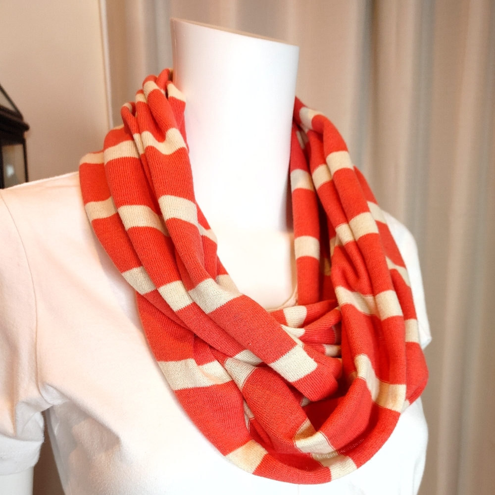4 Scarf Bundle- Floral and Striped Scarf Set - Red,Coral - Picture 4 of 13